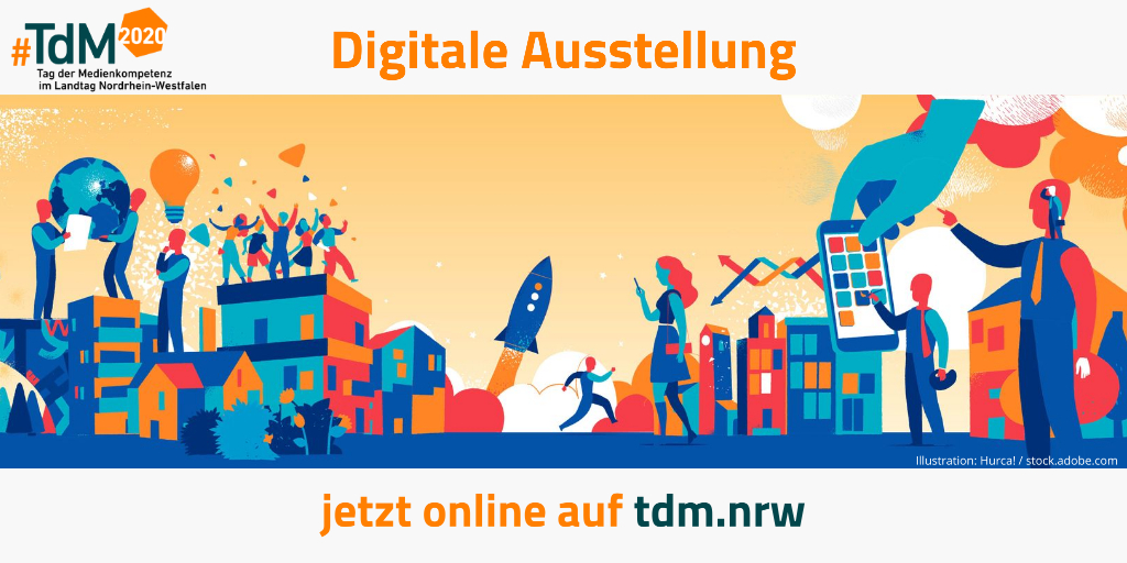 Werbeschild für die digitale Ausstellung